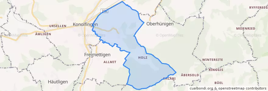 Mapa de ubicacion de Niederhünigen.