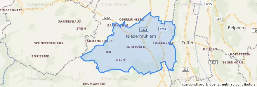 Mapa de ubicacion de Niedermuhlern.