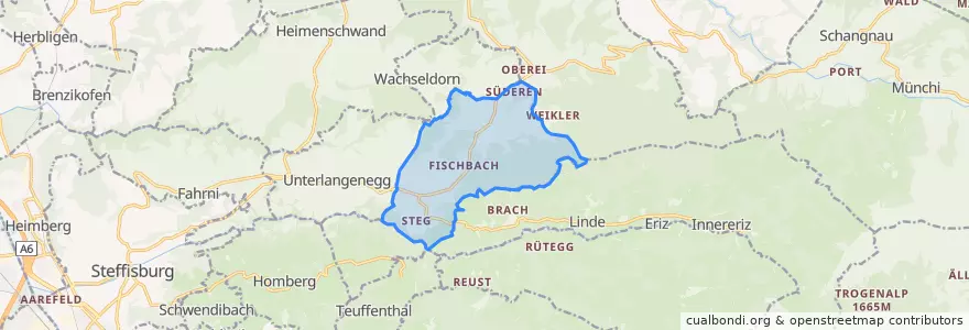 Mapa de ubicacion de Oberlangenegg.