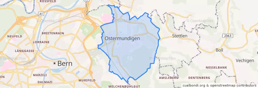 Mapa de ubicacion de Ostermundigen.