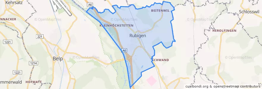 Mapa de ubicacion de Rubigen.