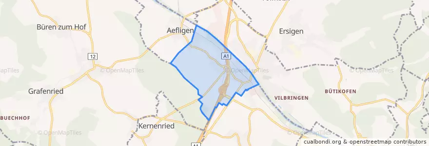 Mapa de ubicacion de Rüdtligen-Alchenflüh.