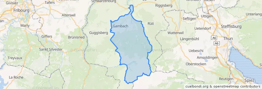 Mapa de ubicacion de Rüschegg.