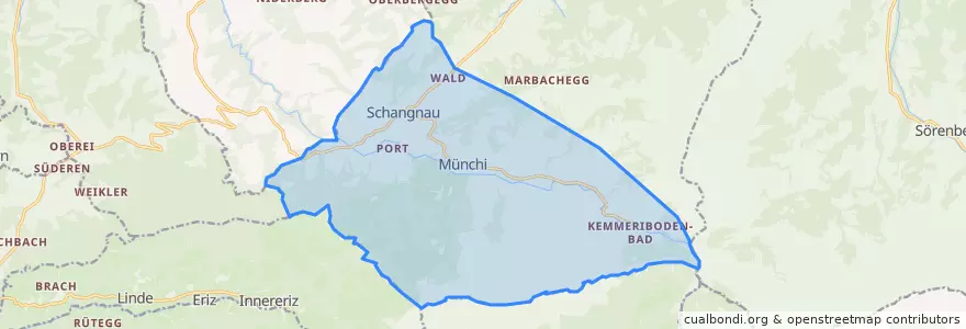 Mapa de ubicacion de Schangnau.