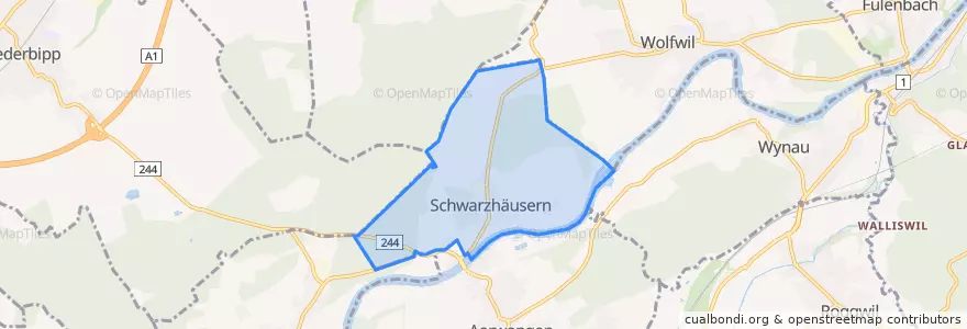 Mapa de ubicacion de Schwarzhäusern.