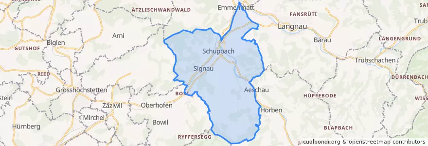 Mapa de ubicacion de Signau.