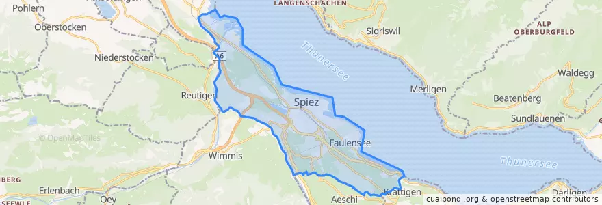 Mapa de ubicacion de Spiez.