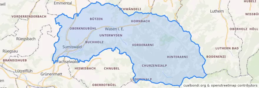 Mapa de ubicacion de Sumiswald.