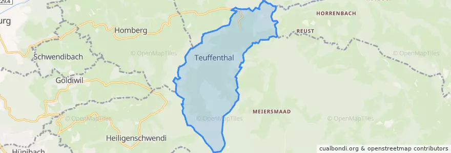 Mapa de ubicacion de Teuffenthal (BE).