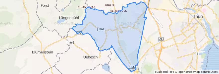 Mapa de ubicacion de Thierachern.