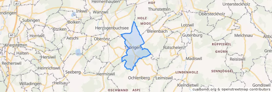 Mapa de ubicacion de Thörigen.