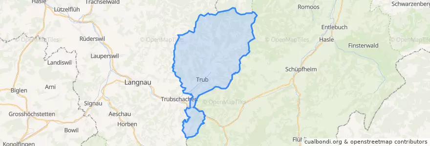 Mapa de ubicacion de Trub.