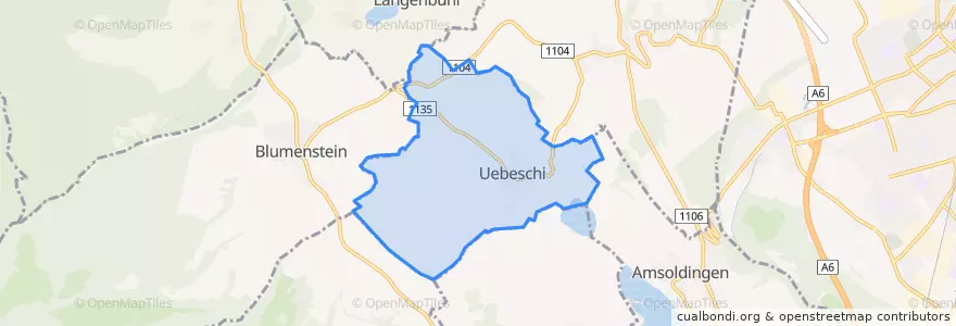 Mapa de ubicacion de Uebeschi.