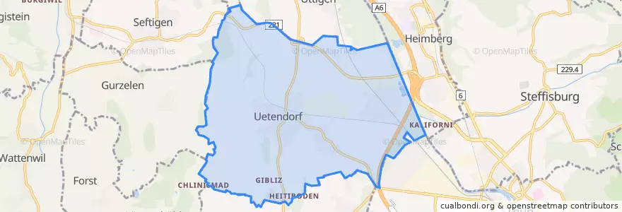Mapa de ubicacion de Uetendorf.