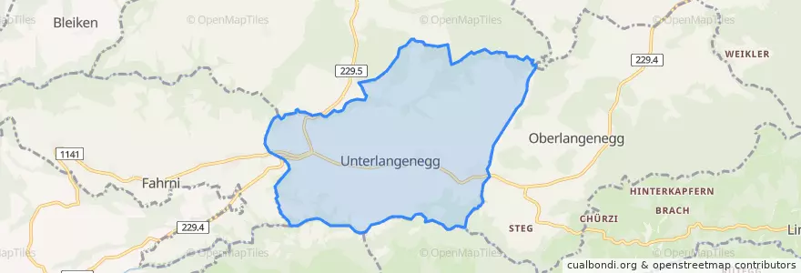 Mapa de ubicacion de Unterlangenegg.