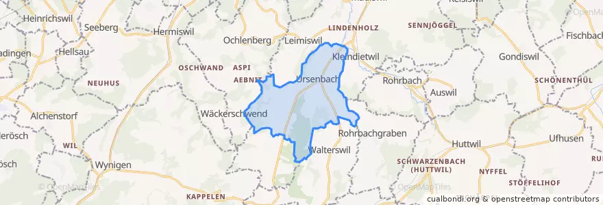 Mapa de ubicacion de Ursenbach.
