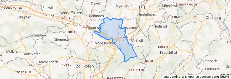 Mapa de ubicacion de Urtenen-Schönbühl.