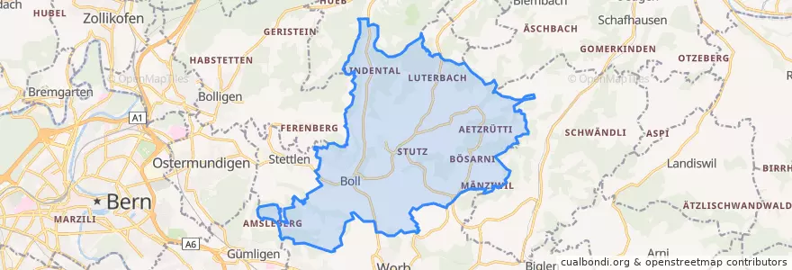 Mapa de ubicacion de Vechigen.
