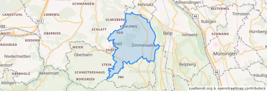 Mapa de ubicacion de Wald (BE).