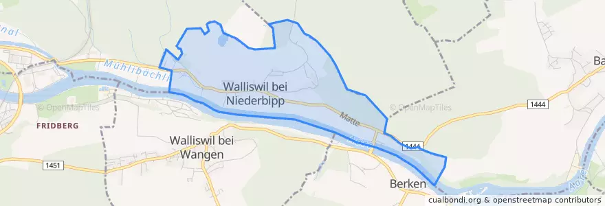 Mapa de ubicacion de Walliswil bei Niederbipp.
