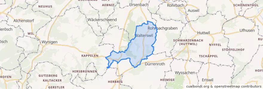 Mapa de ubicacion de Walterswil (BE).
