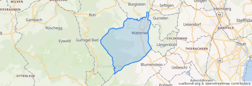 Mapa de ubicacion de Wattenwil.