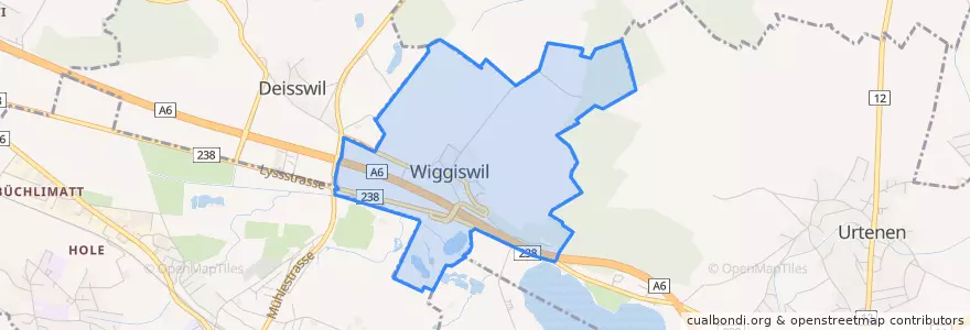Mapa de ubicacion de Wiggiswil.
