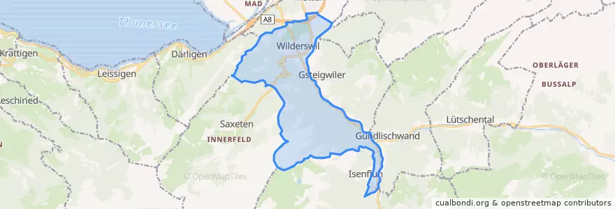 Mapa de ubicacion de Wilderswil.