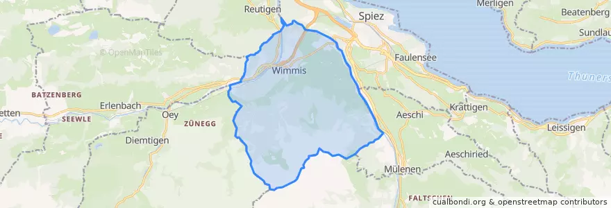 Mapa de ubicacion de Wimmis.