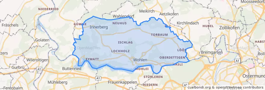 Mapa de ubicacion de Wohlen bei Bern.