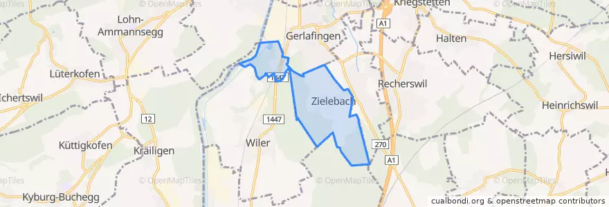 Mapa de ubicacion de Zielebach.