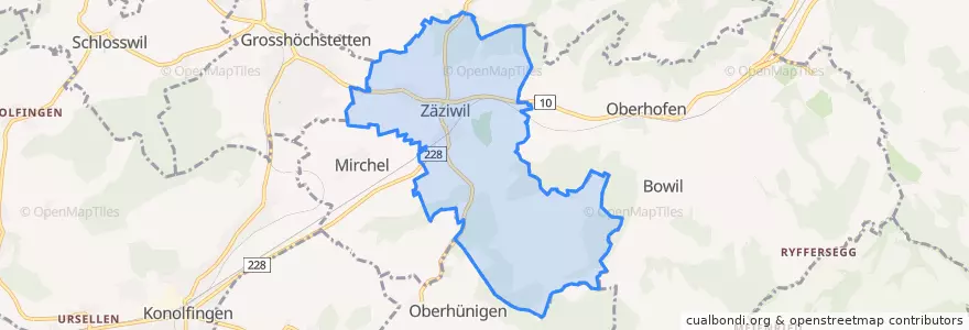 Mapa de ubicacion de Zäziwil.