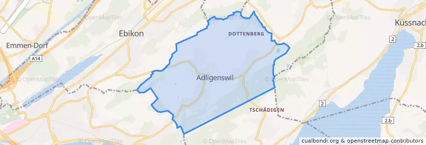 Mapa de ubicacion de Adligenswil.