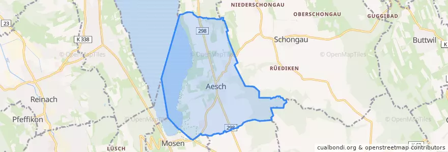 Mapa de ubicacion de Aesch (LU).