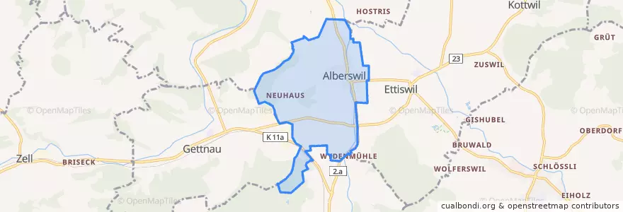 Mapa de ubicacion de Alberswil.