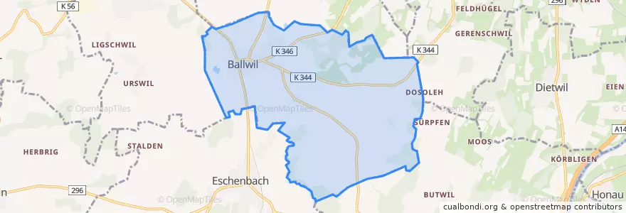 Mapa de ubicacion de Ballwil.