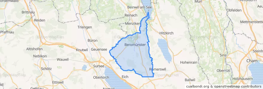 Mapa de ubicacion de Beromünster.