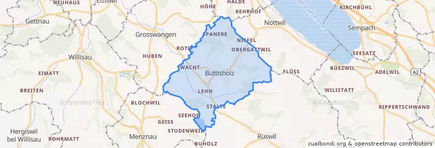 Mapa de ubicacion de Buttisholz.