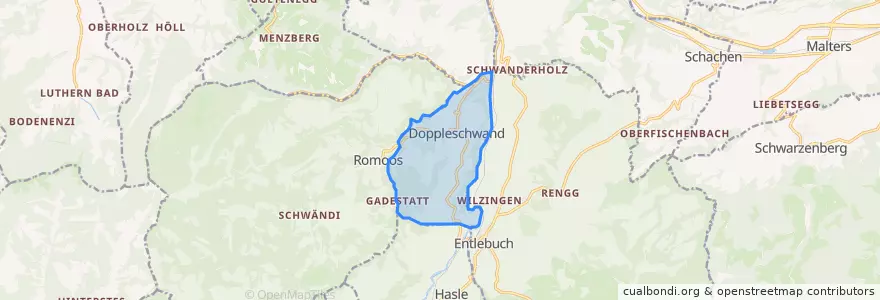 Mapa de ubicacion de Doppleschwand.