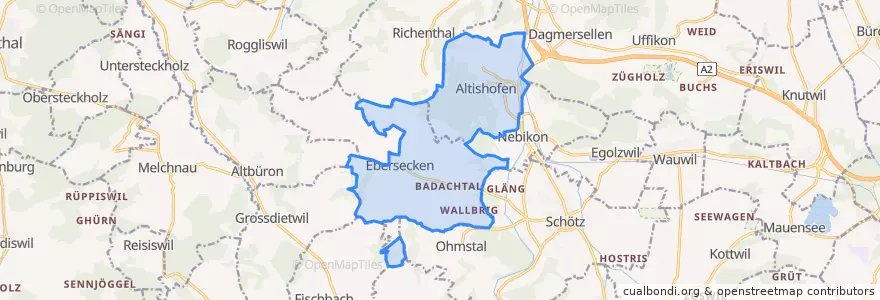 Mapa de ubicacion de Altishofen.