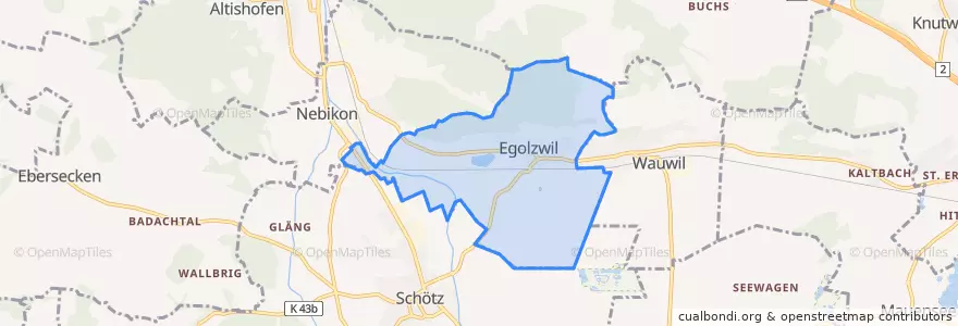 Mapa de ubicacion de Egolzwil.