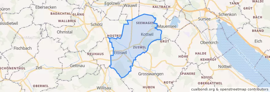 Mapa de ubicacion de Ettiswil.