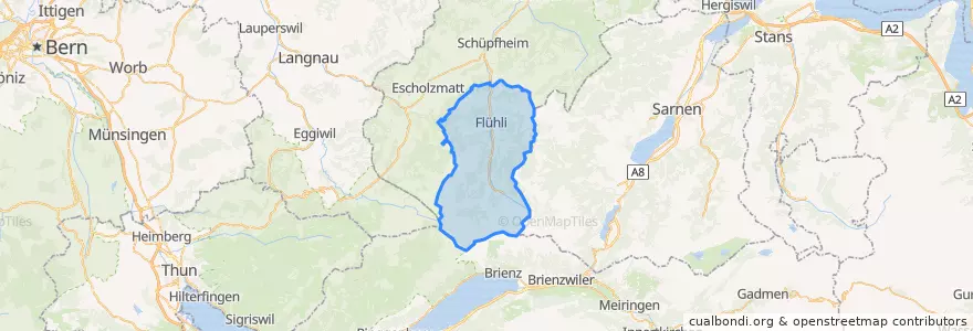 Mapa de ubicacion de Flühli.