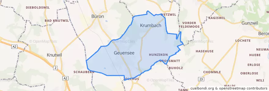 Mapa de ubicacion de Geuensee.
