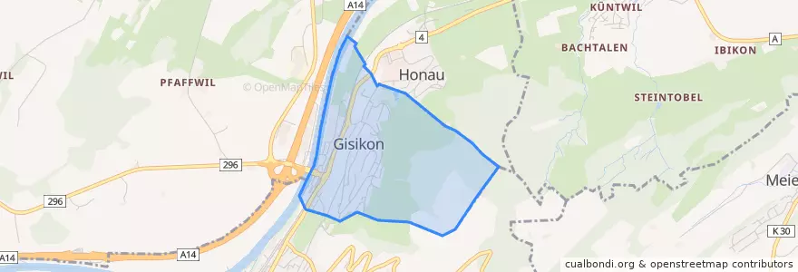 Mapa de ubicacion de Gisikon.