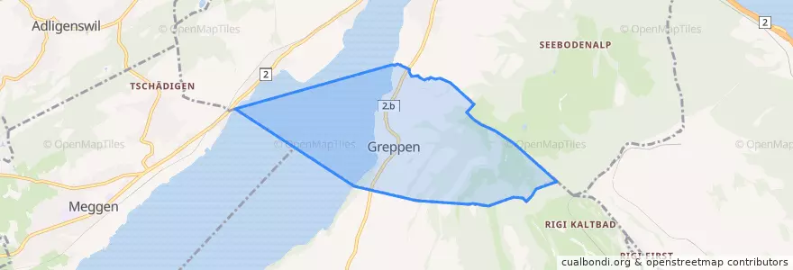 Mapa de ubicacion de Greppen.