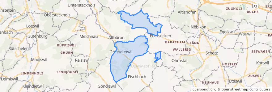 Mapa de ubicacion de Grossdietwil.