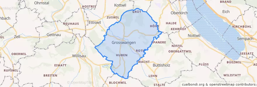 Mapa de ubicacion de Grosswangen.