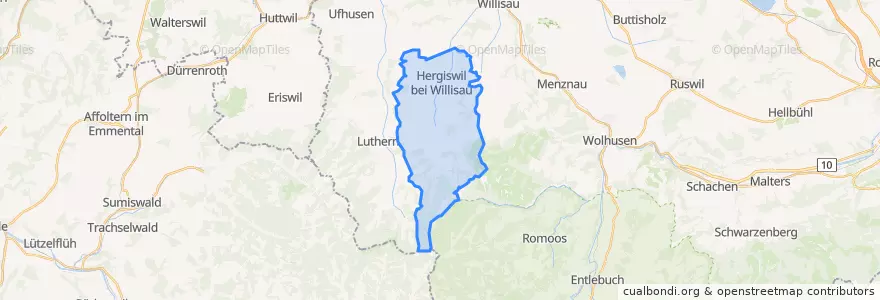 Mapa de ubicacion de Hergiswil bei Willisau.