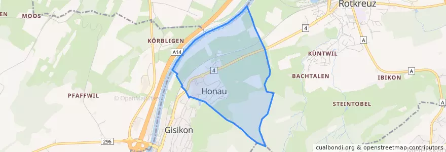 Mapa de ubicacion de Honau.